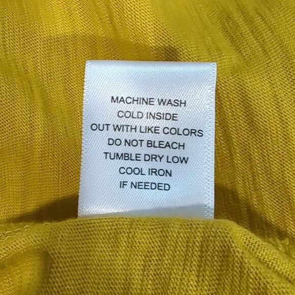 Habitat Top Womens Large Yellow Button Front Casual Tee Art Boho - Picture 7 of 9